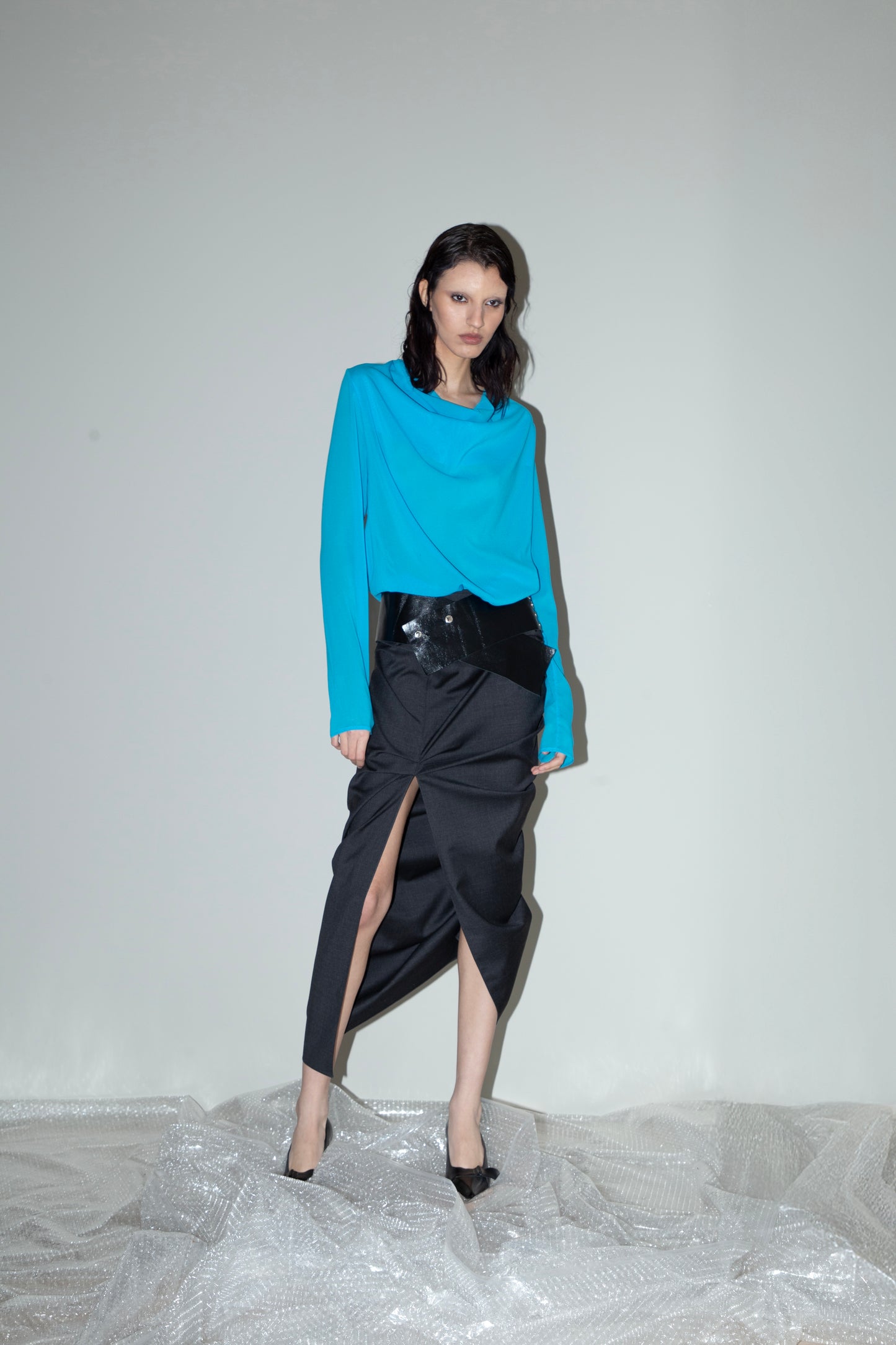 Blue Silk Top