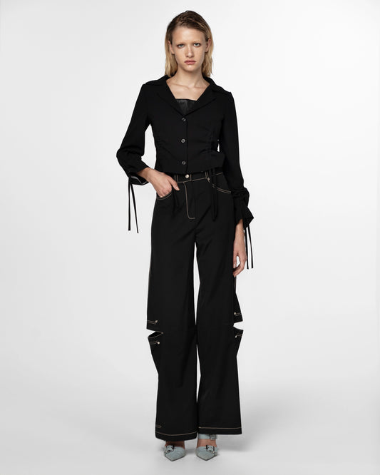 Black Pants with Cutouts