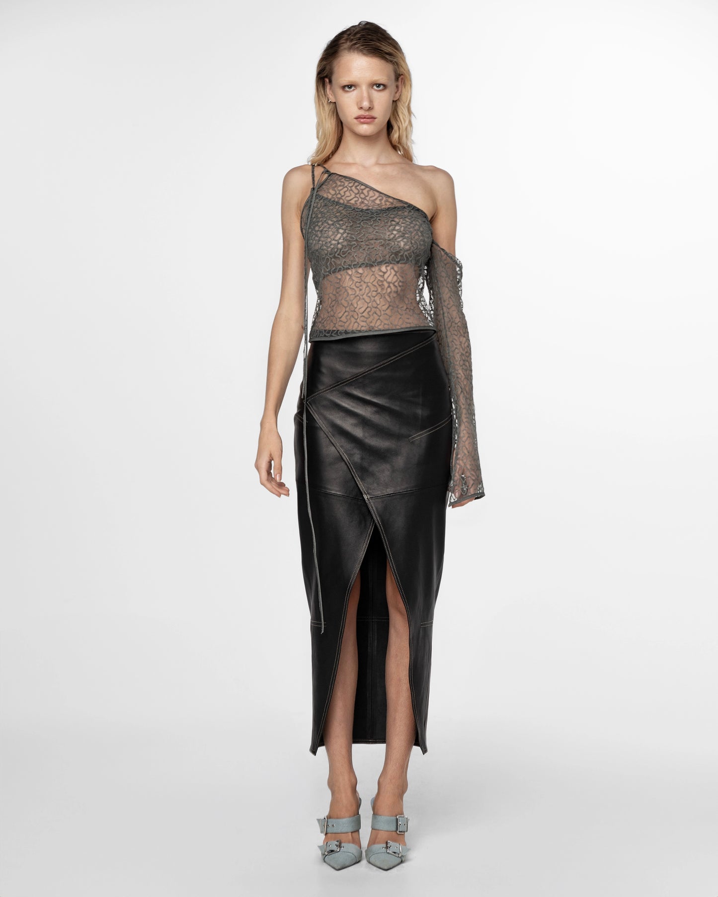 Black Leather  Skirt