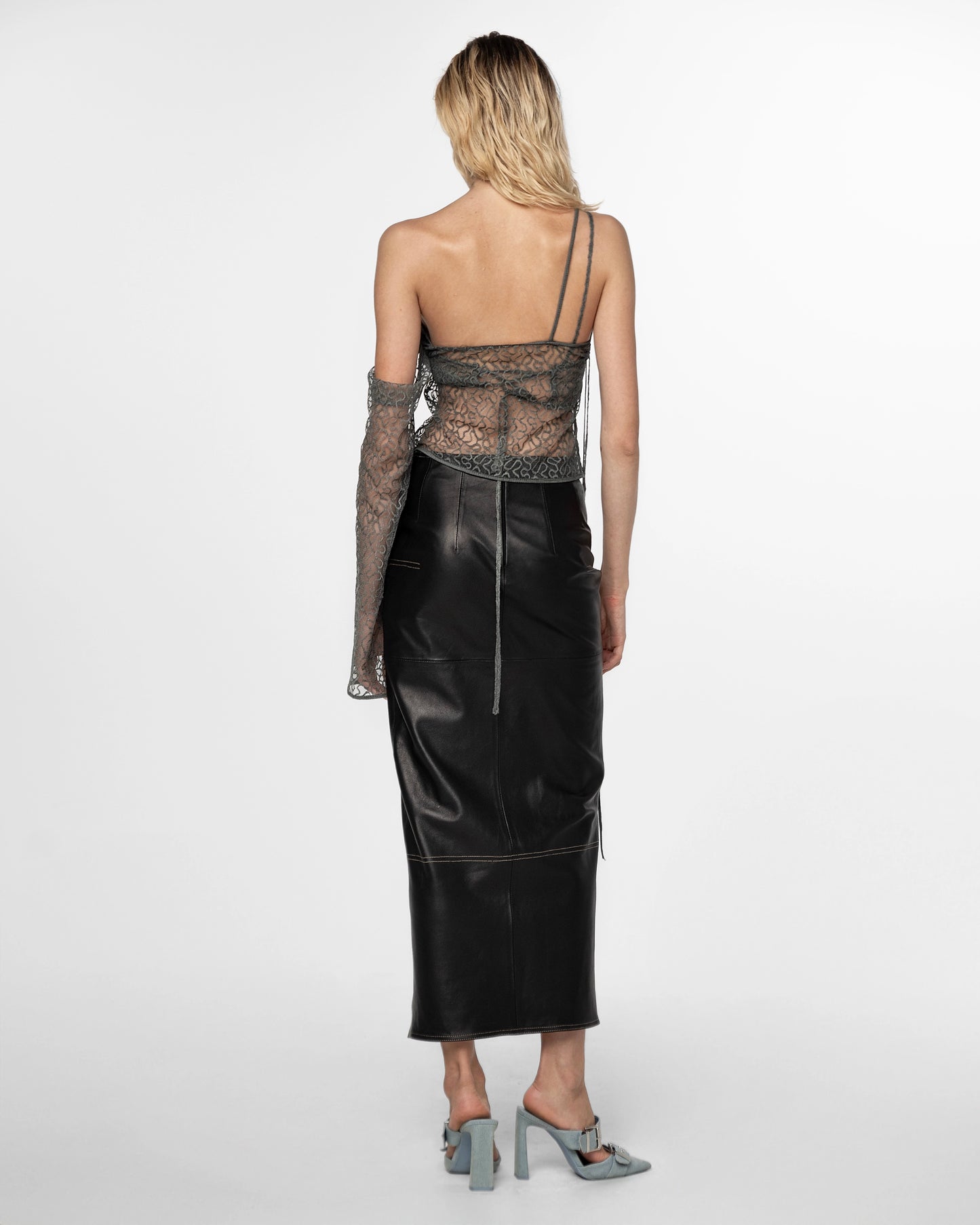 Black Leather  Skirt