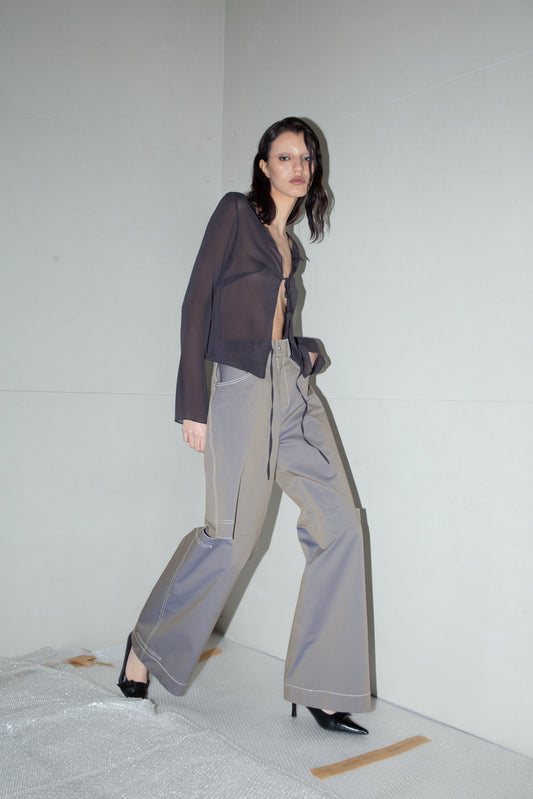 Beige Cutout Pants