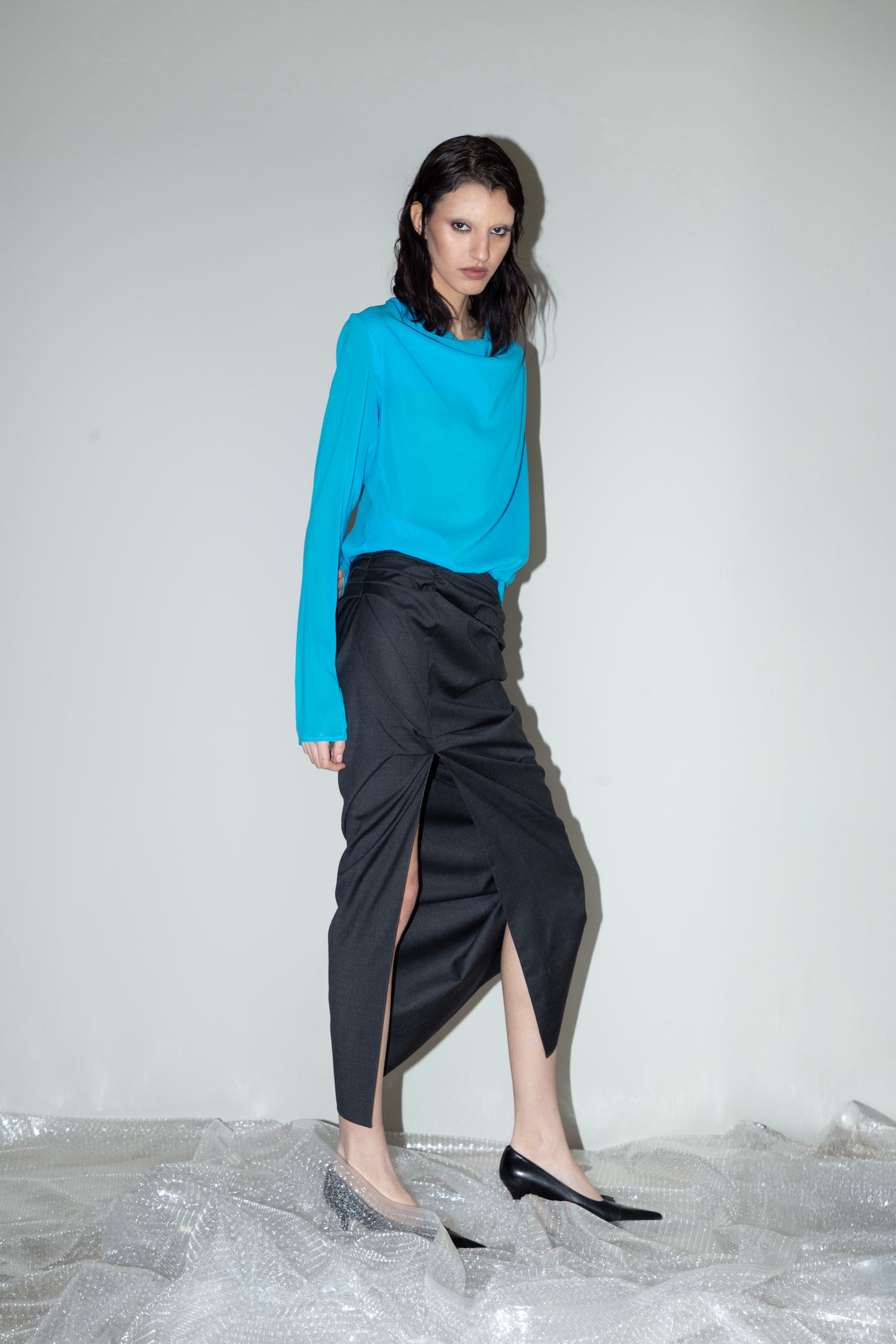 Blue Silk Top