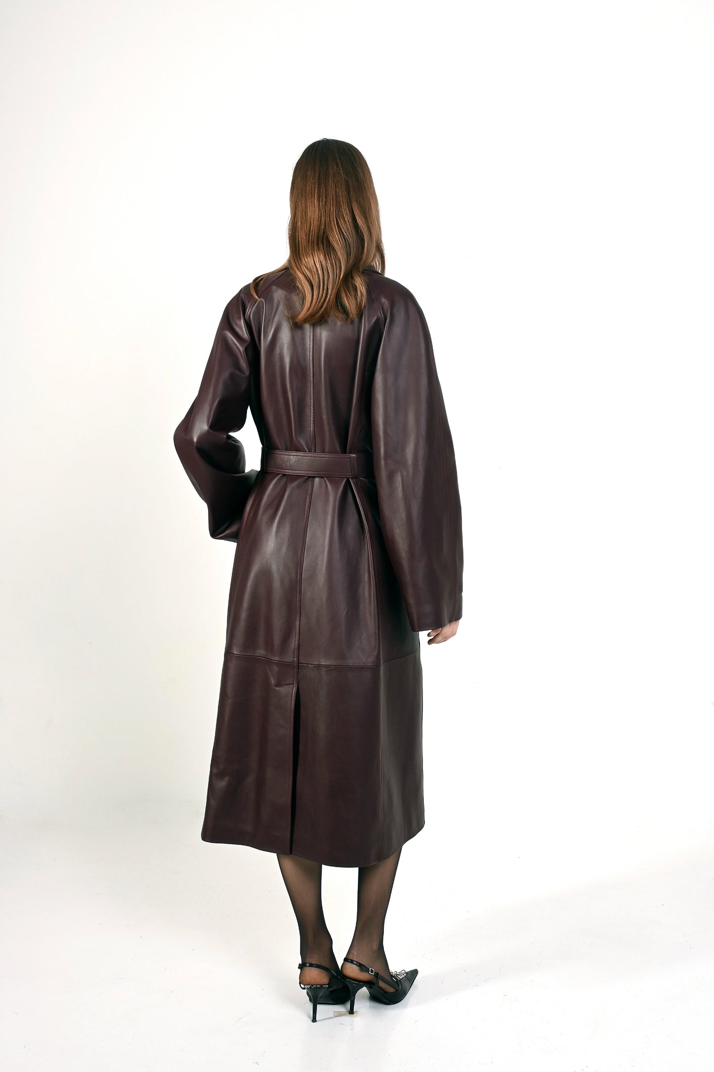 Burgundy Leather Coat