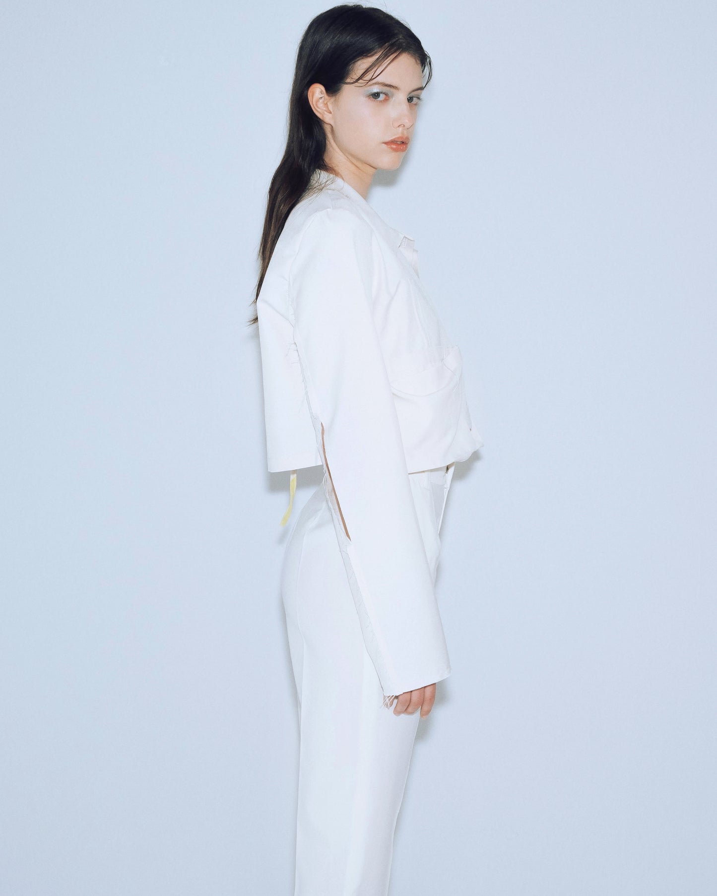 White silk mini jacket