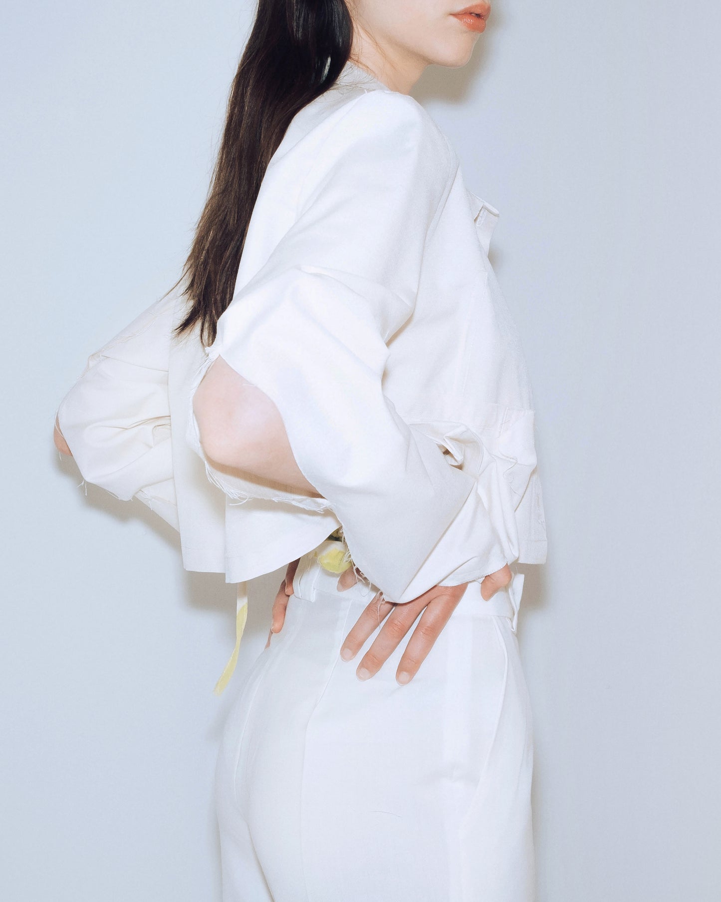 White silk mini jacket